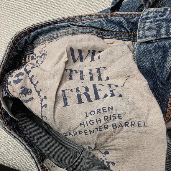 Free People We The Free Loren High Rise Carpenter Barrel Jeans - 27 - Picture 11 of 11